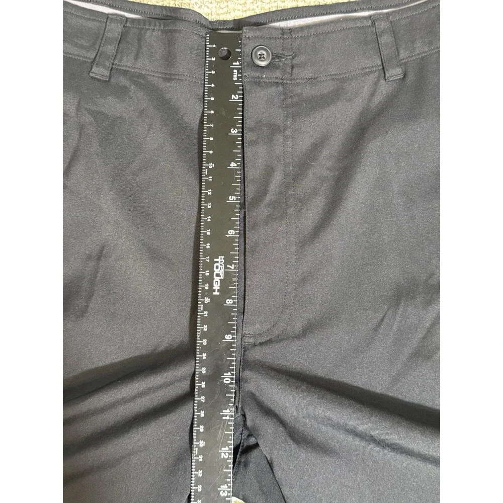 PGA Tour Size 38 Golf Shorts Mens Black Performance Expandable Waist Flat Front